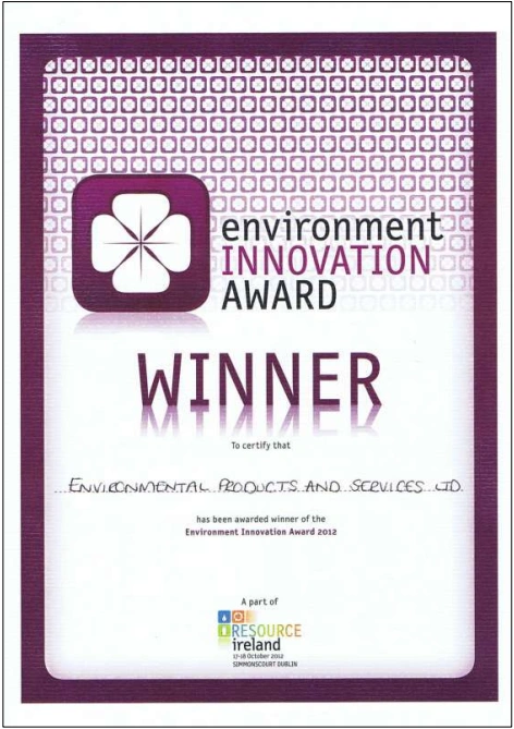 2012 - Environmental Innovation Award - Dublin - Ireland